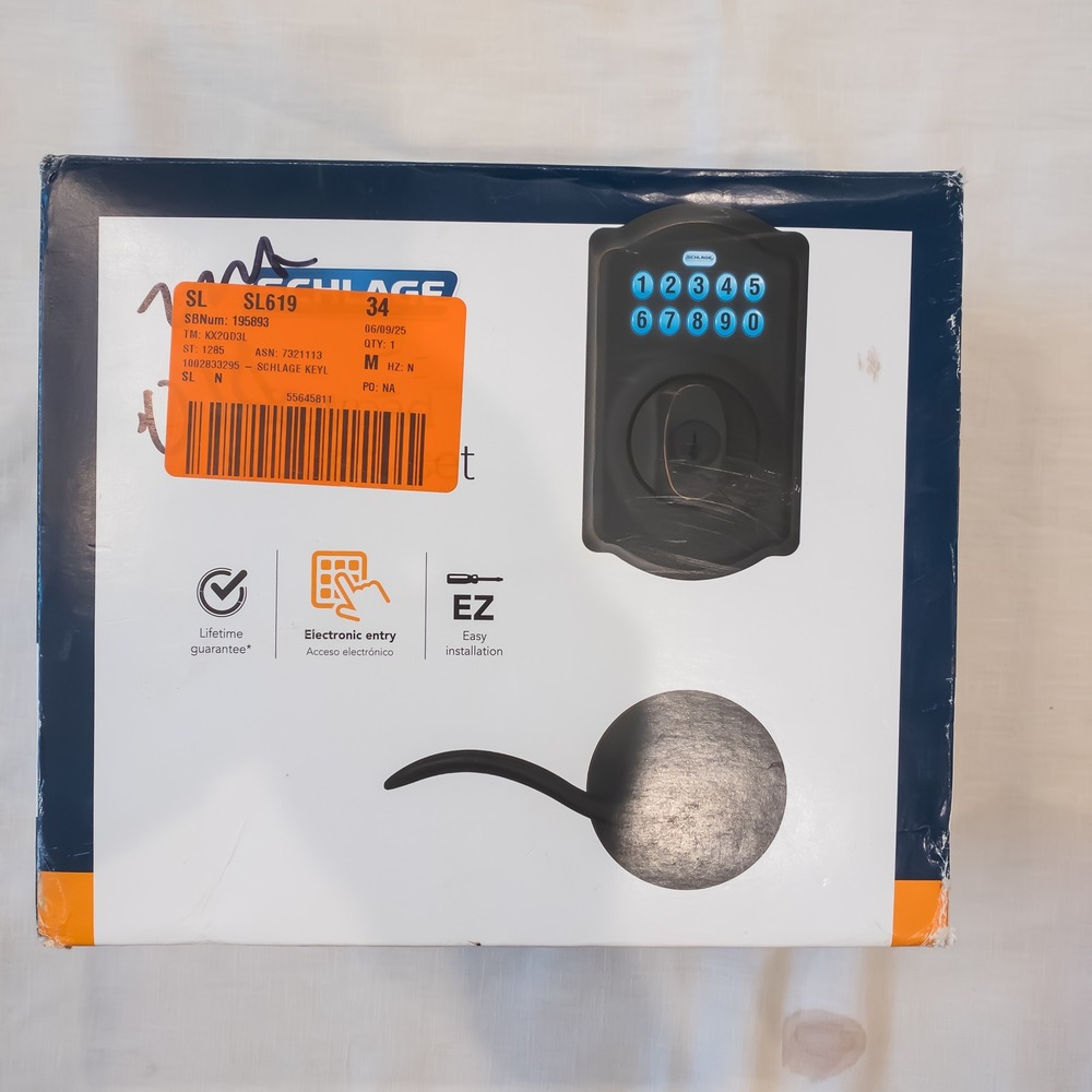 Schlage Keypad Security Set Aged Bronze Camelot Accent FBE365 Metal